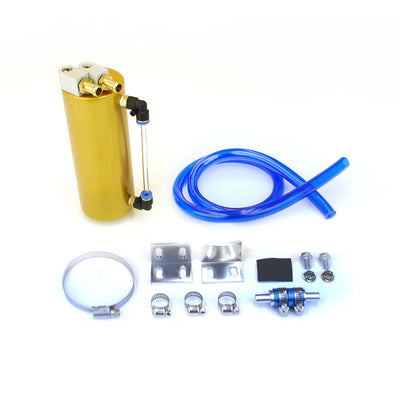 Universal Aluminum Oil Catch Can with Hose Kit, 750ML, Gold
