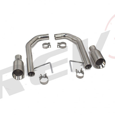 Ford Mustang 2.3L EcoBoost/3.7 V6 2015-17 FowMaxx Stainless Axle-Back Exhaust Straight Pipe System